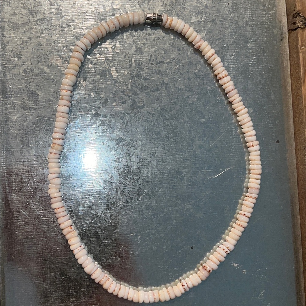 Elegant Cream Shell  Beaded Necklace